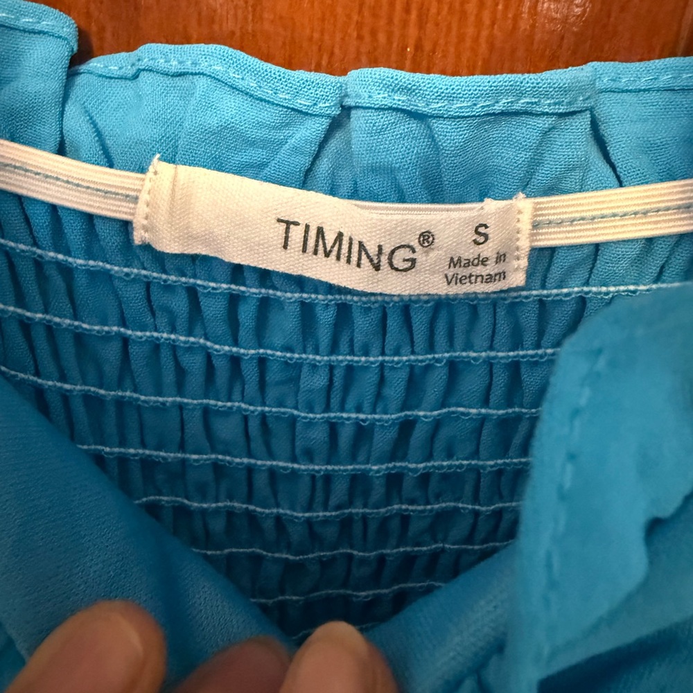 Vibrant Blue Ruffle Mini Dress - Picture 2 of 3